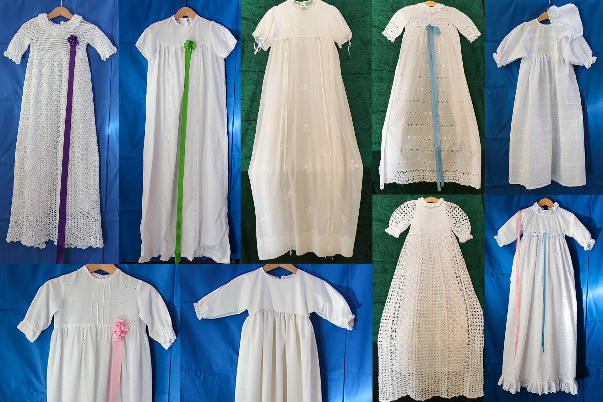 Kollage dopklänningar