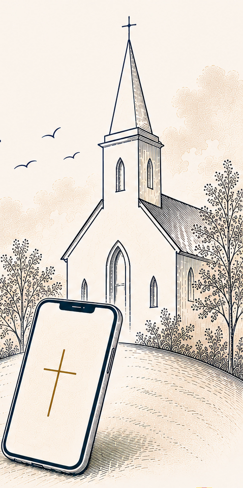 kyrka och mobil