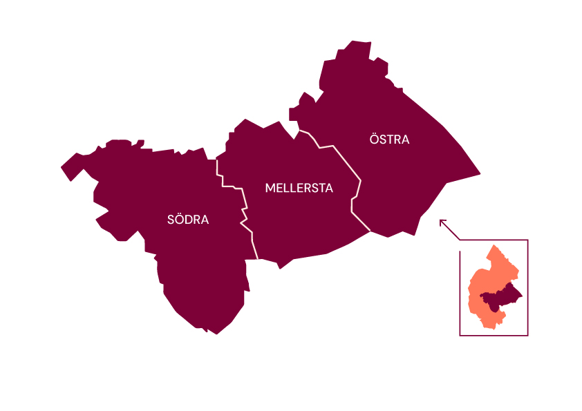 Kartbild över hela pastoratet.