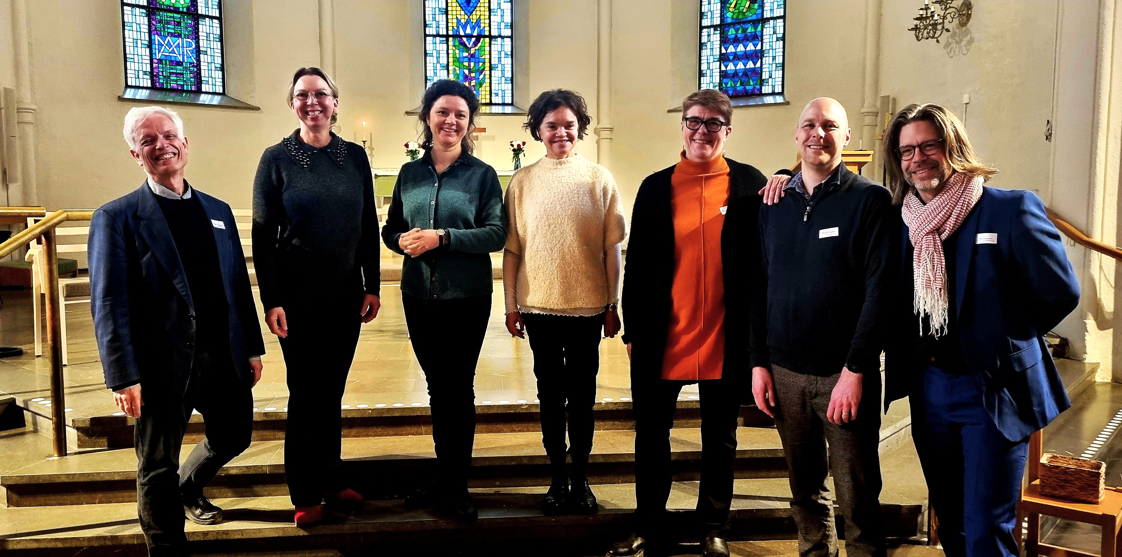 Bild på de sju glada deltagarna i arbetsgruppen.