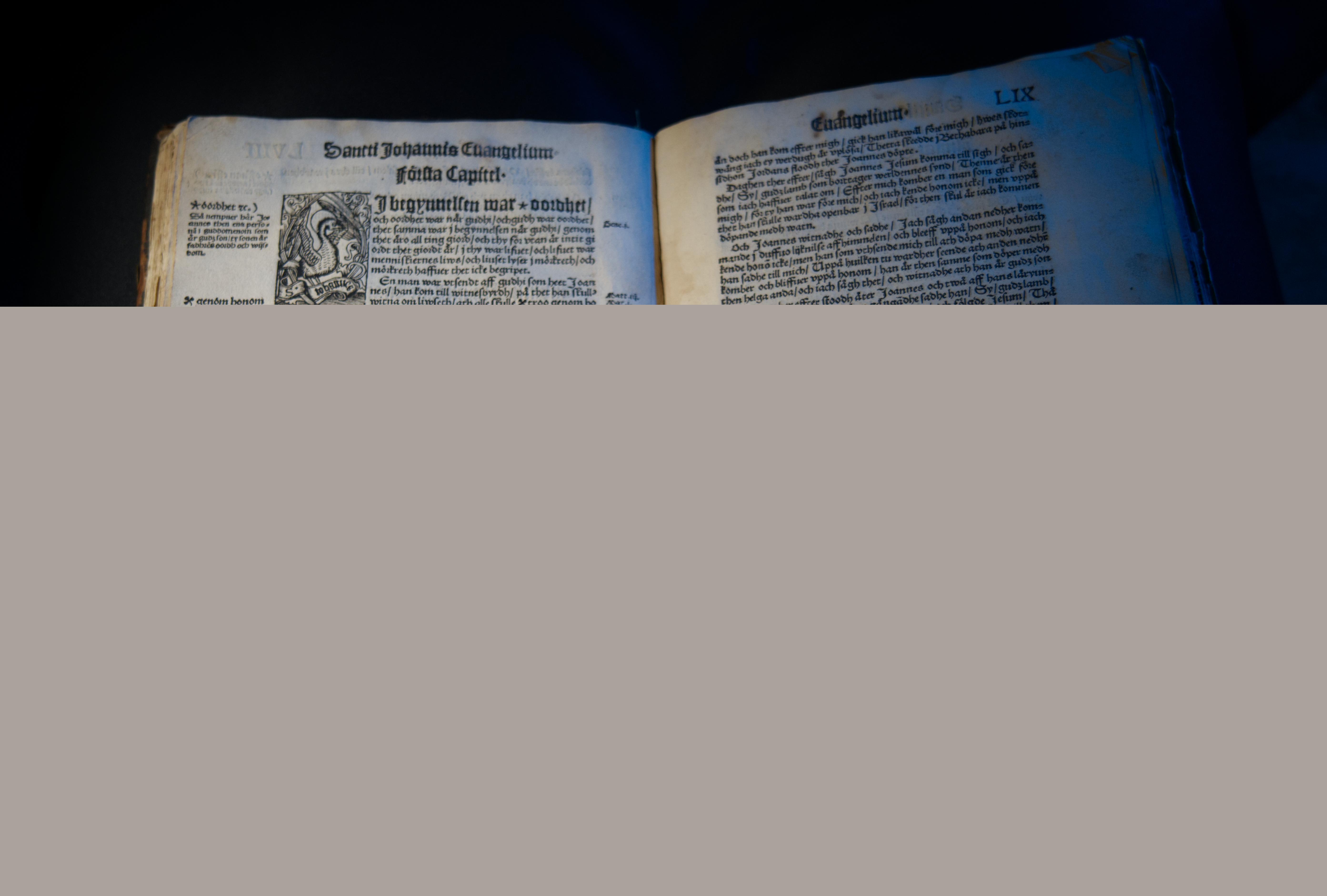 Ett uppslag ur Thet Nyia Testamentit på Swensko, tryckt 1526