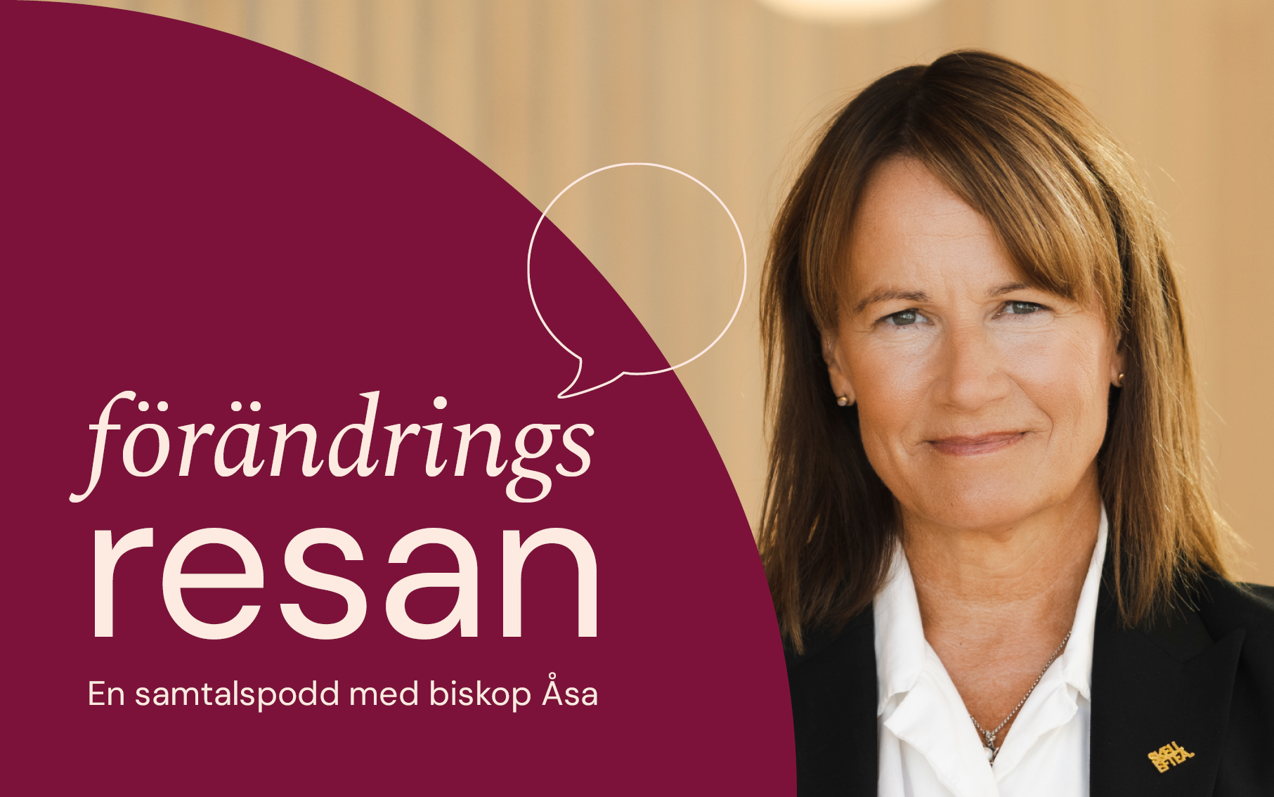 En grafisk bild med poddens namn och ett porträtt av Kristina Sundin Jonsson.