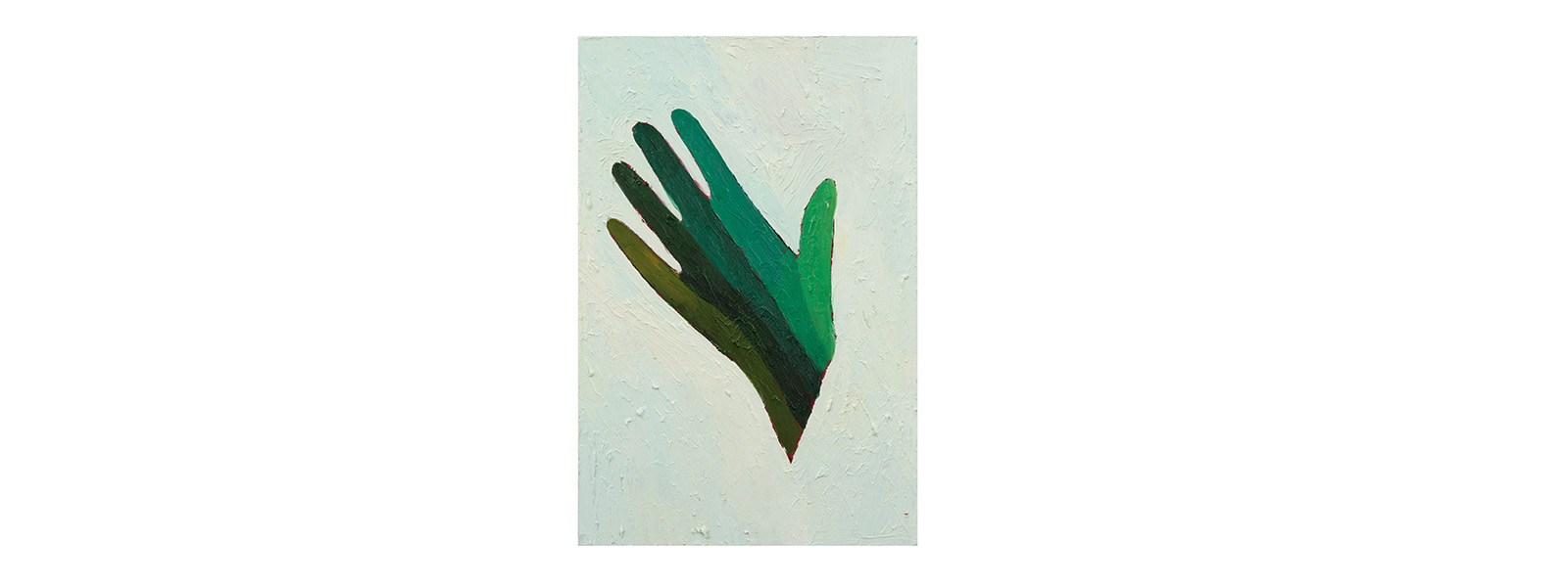 Hand i olika gröna färger.