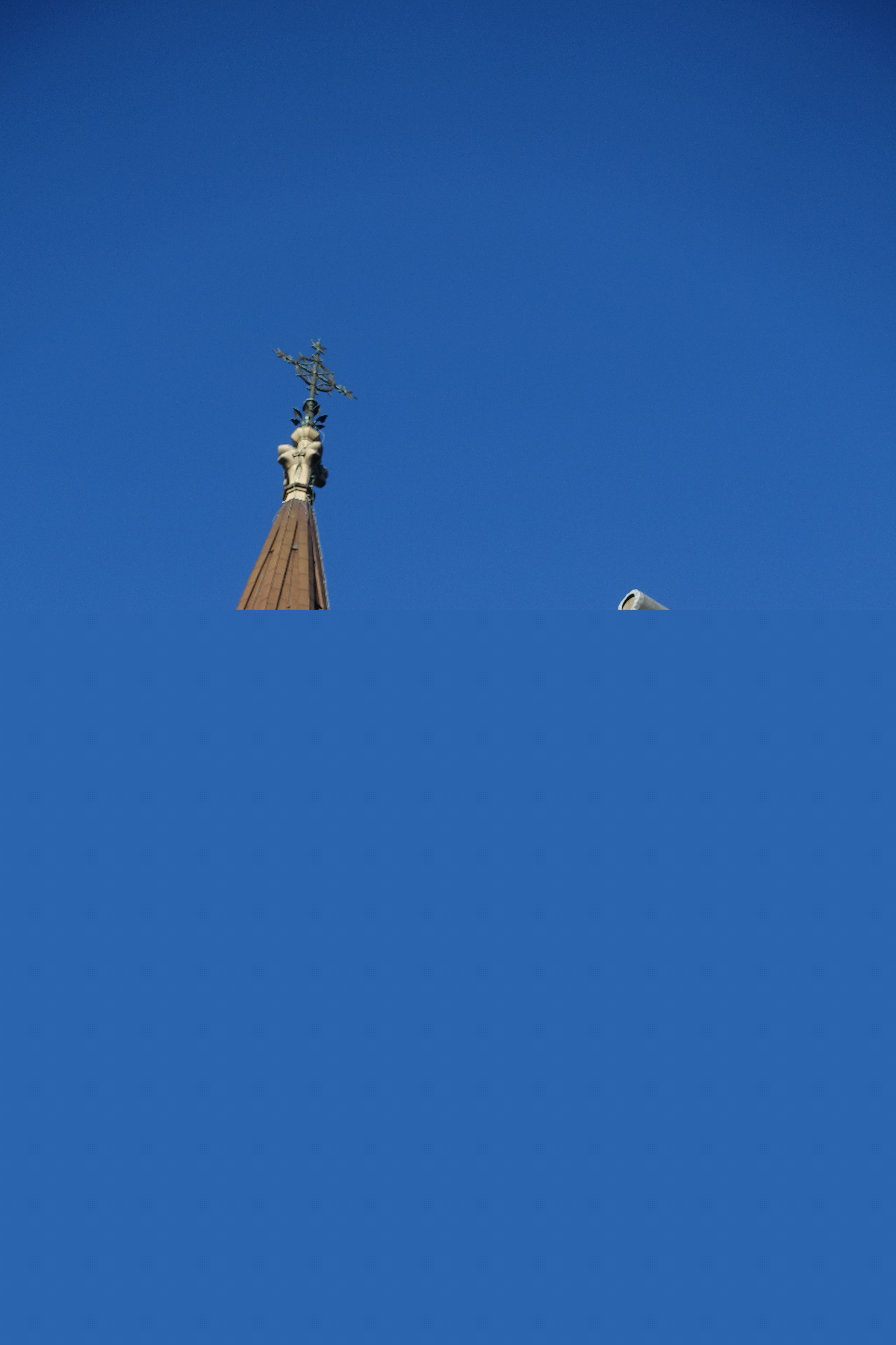 Bild på tornet taget från sydost med gargoyles framför