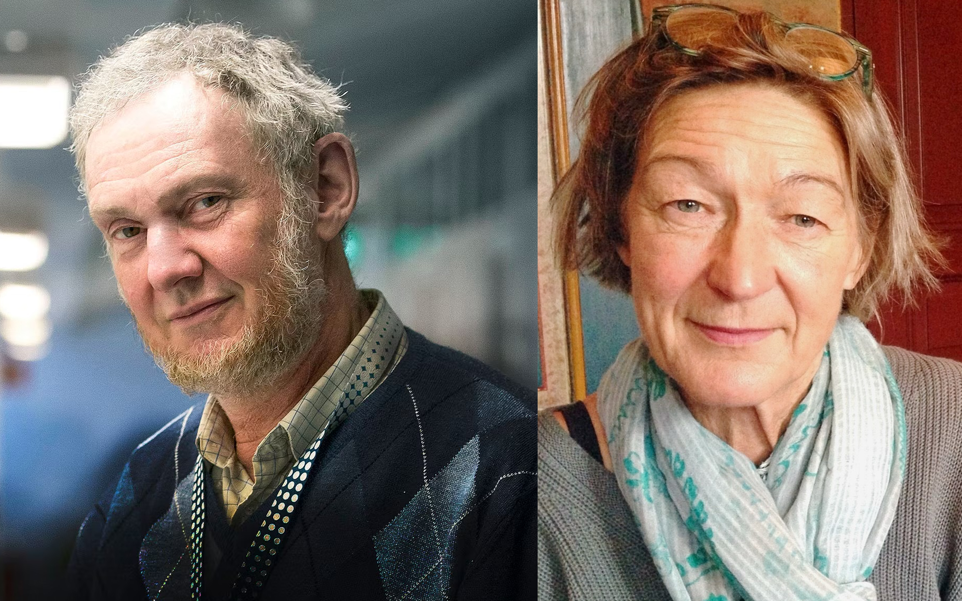 Kollage med porträtt av Wilhelm Agrell och Camilla Frostell