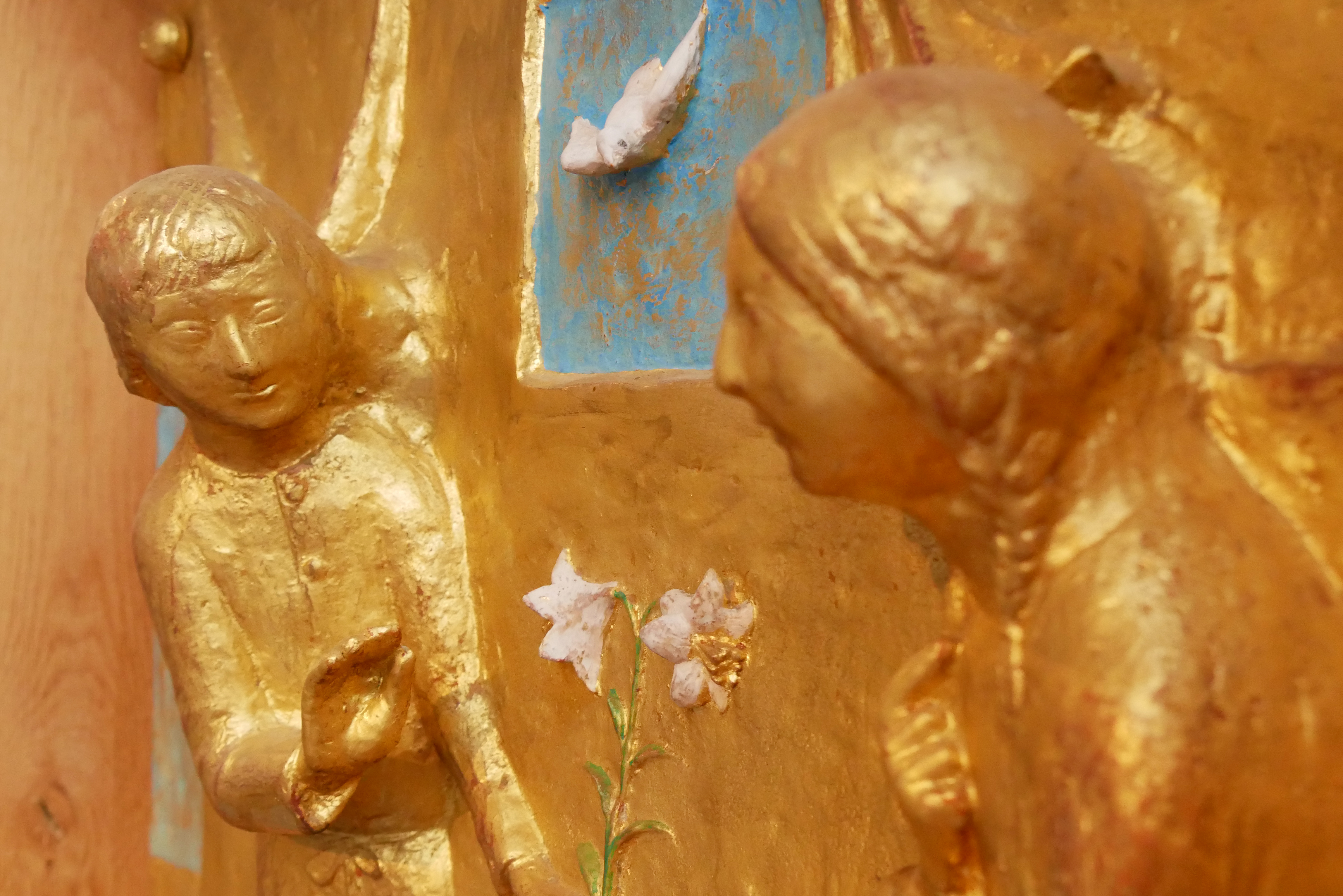 Ängeln Gabriel kommer till Maria, bild från altartavlan i domkyrkans Mariakor